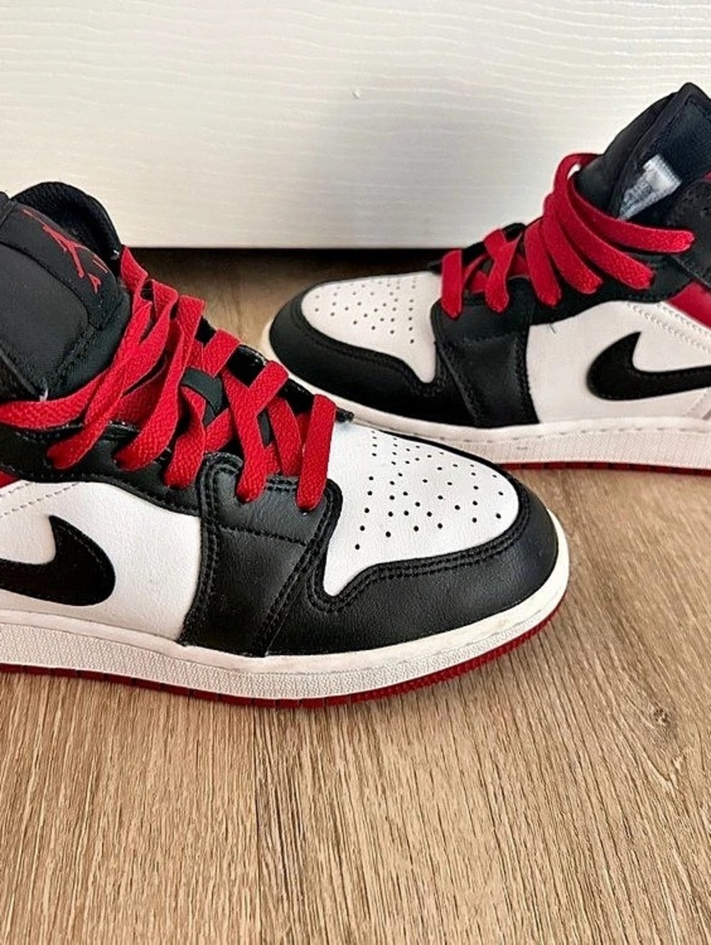 Nike Air Jordans 1 High Top Sneakers Black & Red